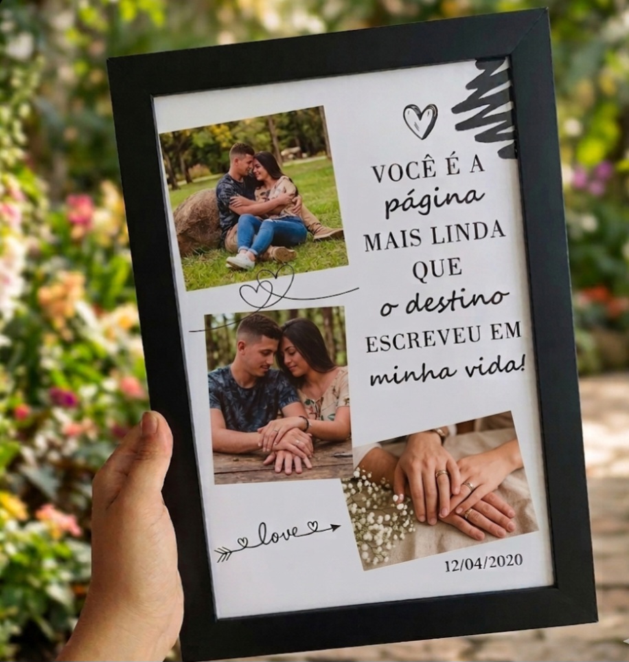 Quadro Casal 3 fotos