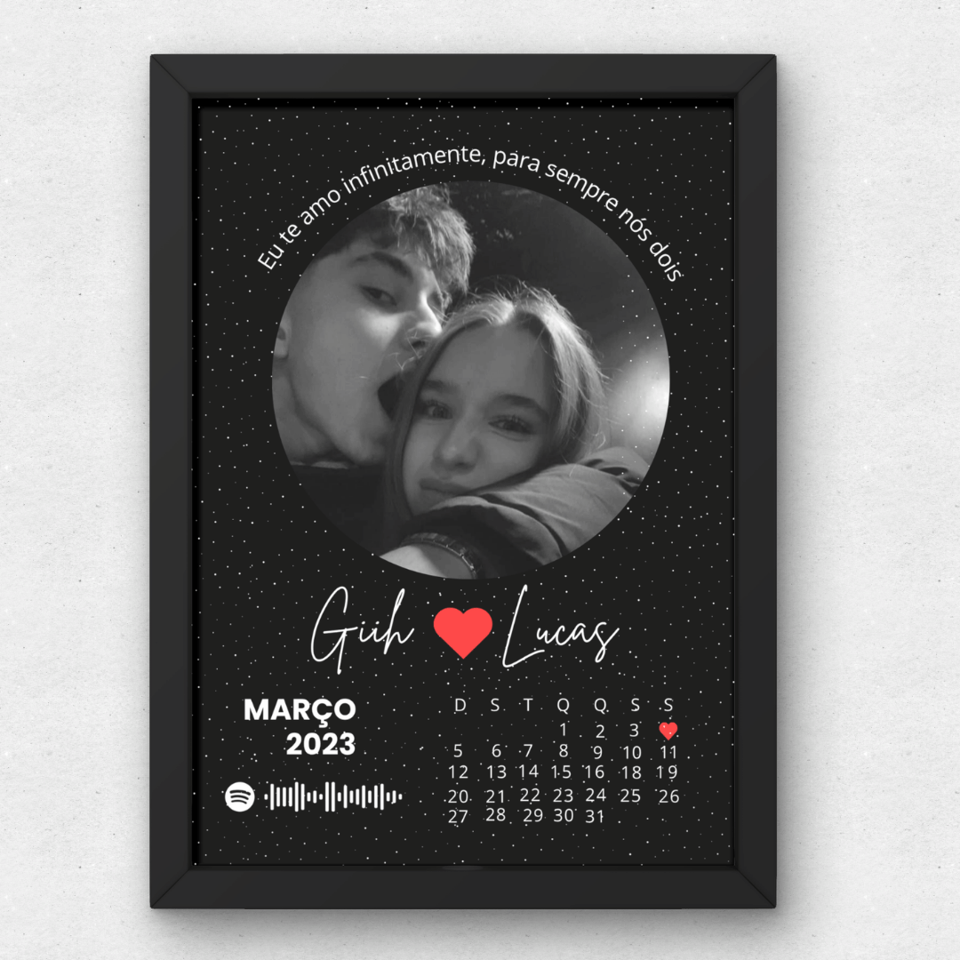 Quadro Personalizado Foto e Data