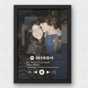 Quadro Casal Spotify Personalizado C/ Moldura Mod 01