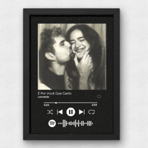 Quadro Casal Spotify Personalizado | Fundo Preto