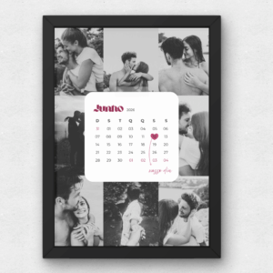 Quadro Casal Personalizado C/ 8 Fotos + Data Especial