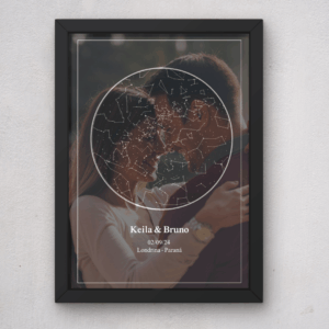 Quadro Casal Mapa Estelar Foto de Fundo