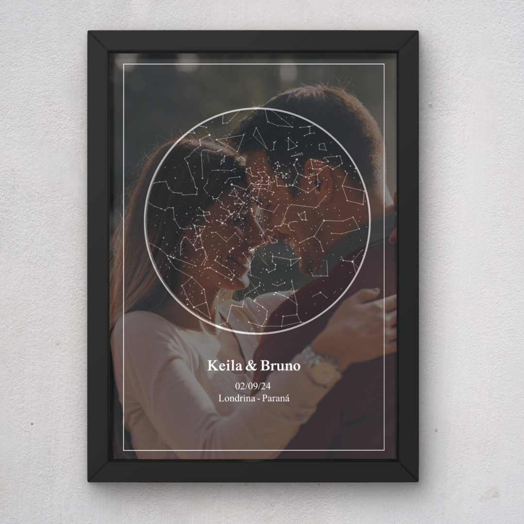 Quadro Casal Mapa Estelar Foto de Fundo