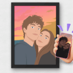 Quadro Cartoon Personalizado Efeito Minimalista (Feito em I.A)