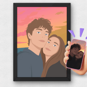 Quadro Cartoon Personalizado Efeito Minimalista (Feito em I.A)