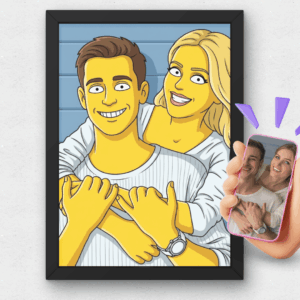 Quadro Cartoon Personalizado Efeito Simpsons (I.A)