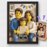 Quadro Cartoon Personalizado Efeito Lego (feito em I.A)