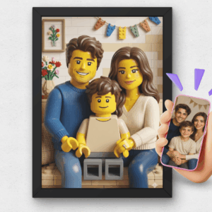 Quadro Cartoon Personalizado Efeito Lego (feito em I.A)
