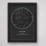 Quadro Casal Mapa Estelar Preto