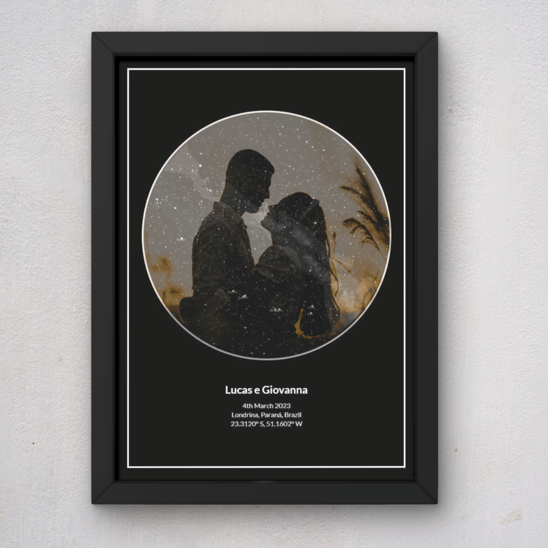 Quadro Mapa Estelar Com Foto