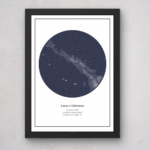 Quadro Casal Mapa Estelar Branco