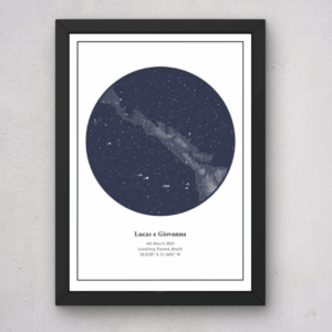 Quadro Casal Mapa Estelar Branco