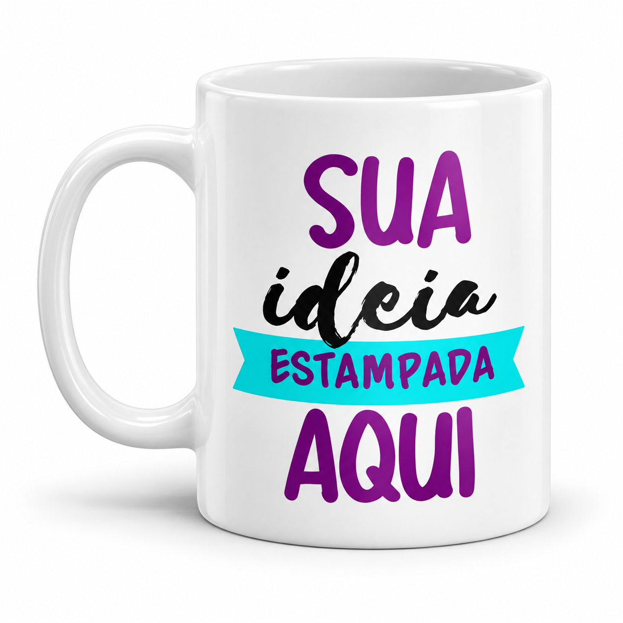 Caneca Cerâmica 325ml Personalizada Com Sua Foto, Nome ou Marca